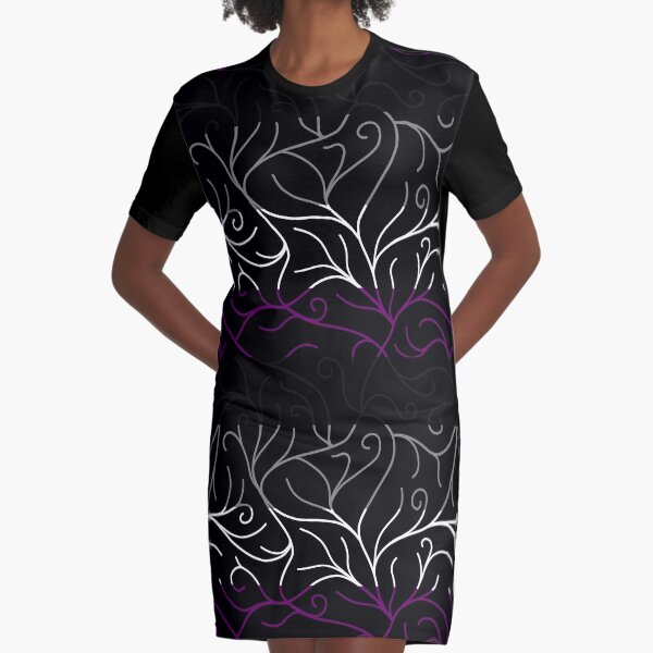 Black Velvet, Asexual Flag Vines Graphic T-Shirt Dress