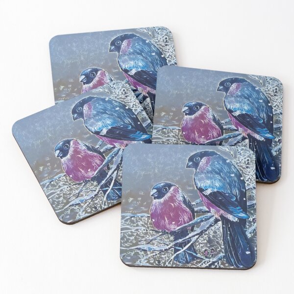 Item preview, Winter bullfinches designed and sold by helenkaiy.