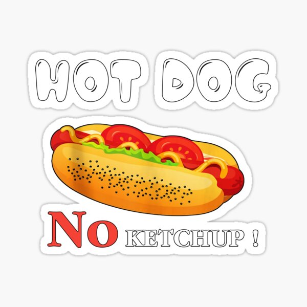 No Ketchup Chicago Hot Dog Meme Sticker By AnnHatch