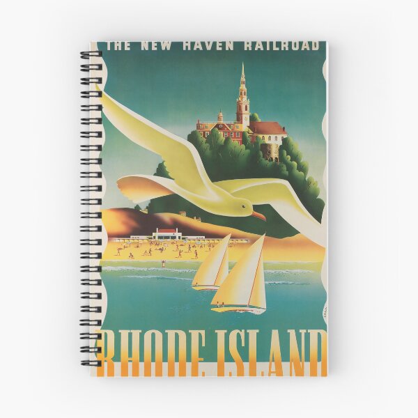 Item preview, Rhode Island vintage travel poster designed and sold by stickart-marek.