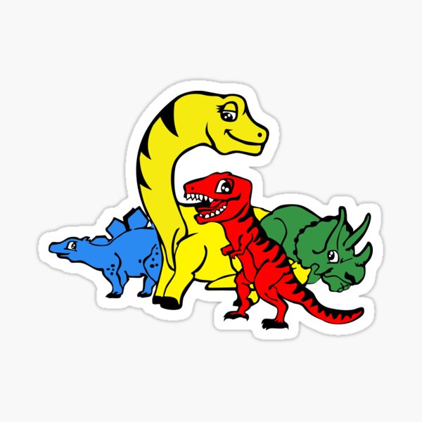 Aperçu de l'œuvre conception de t-shirt famille dinosaure dinosaure heureux créée et vendue par gideonm.