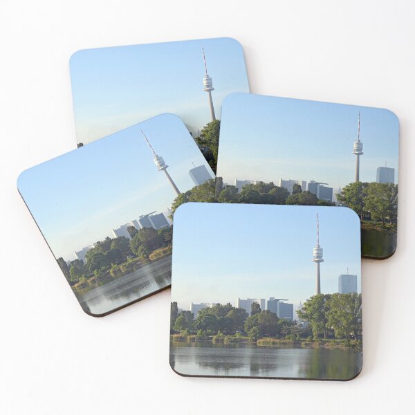 Item preview, Vienna cityscape Danube riverside in the morning designed and sold by goceris.