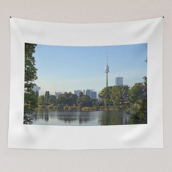 Item preview, Vienna cityscape Danube riverside in the morning designed and sold by goceris.