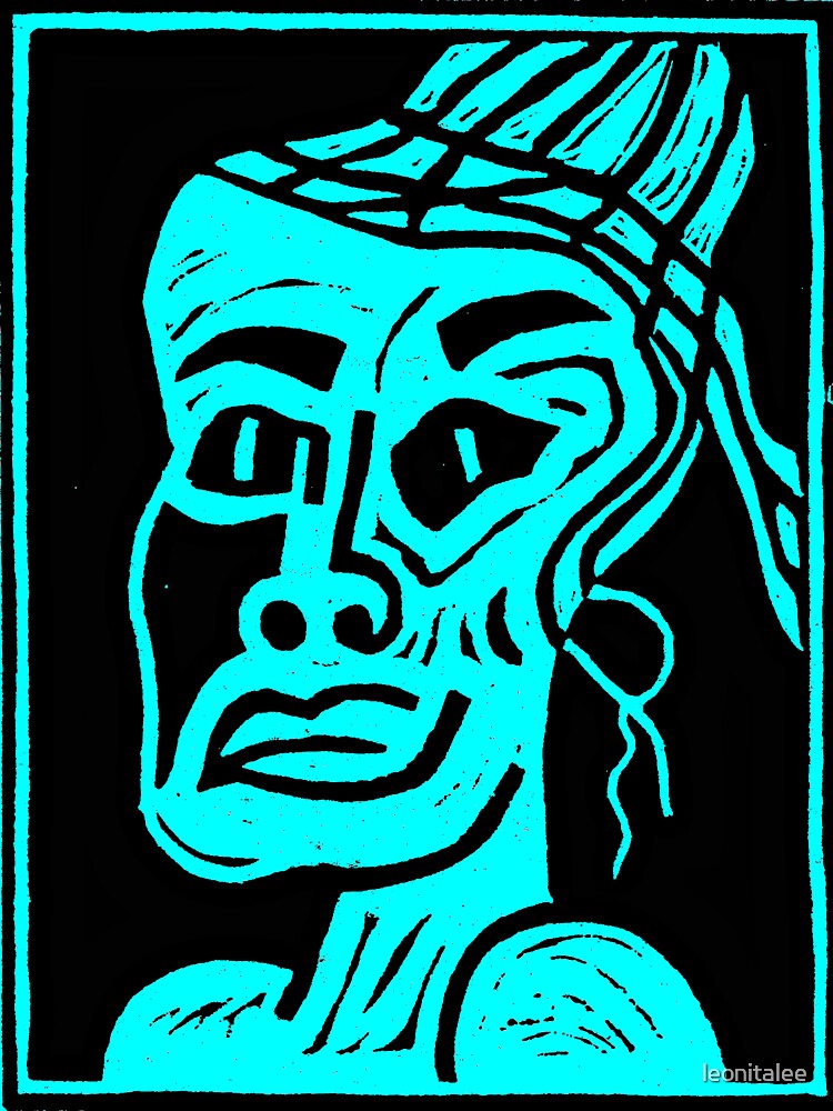Thumbnail 3 of 3, Sticker, African Print Aqua designed and sold by leonitalee.