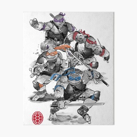 Ninja turtles sumi-e Art Board Print