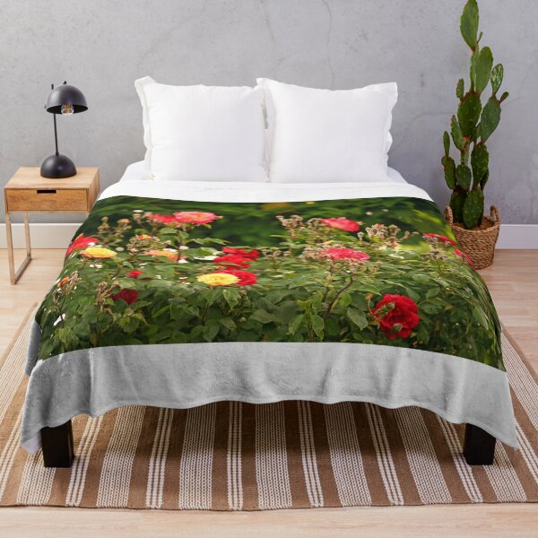 Item preview, garden with red yellow and pink roses in springtime designed and sold by goceris.