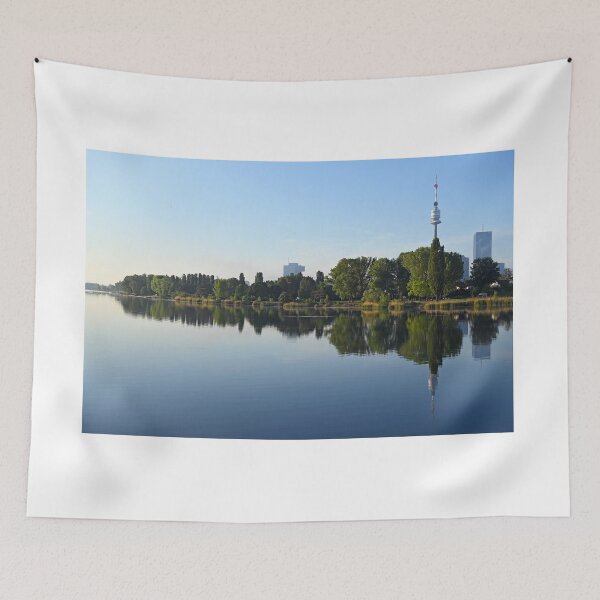 Item preview, Vienna skyline on the Danube river in the morning Austria designed and sold by goceris.