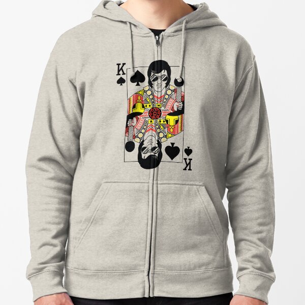 Carte à jouer de style Elvis Presley Vegas Veste zippée à capuche