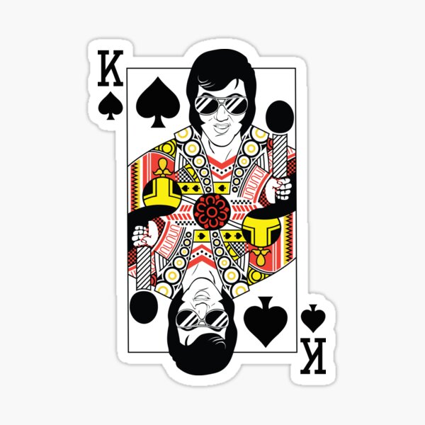 Elvis Presley Vegas Style Playing Card Sticker