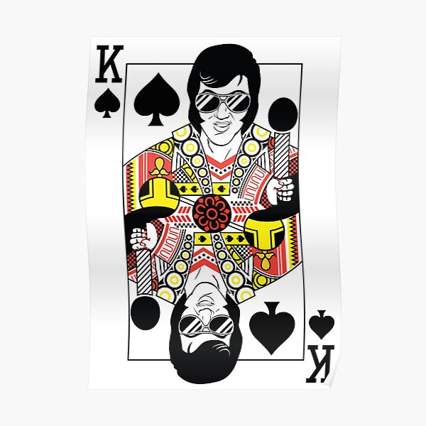 Elvis Presley Vegas Style Playing Card Poster