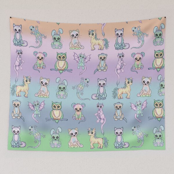 Item preview, cute pastel animal pattern designed and sold by Pezi-Creation.