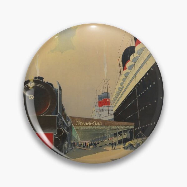 Item preview, ETAT Paris Havre New York vintage travel poster designed and sold by stickart-marek.
