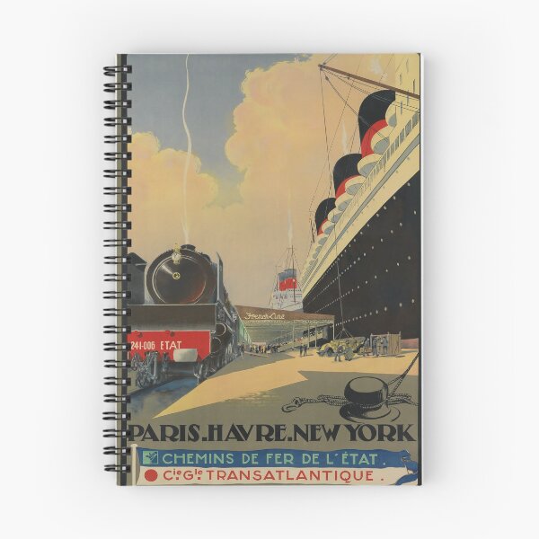 Item preview, ETAT Paris Havre New York vintage travel poster designed and sold by stickart-marek.