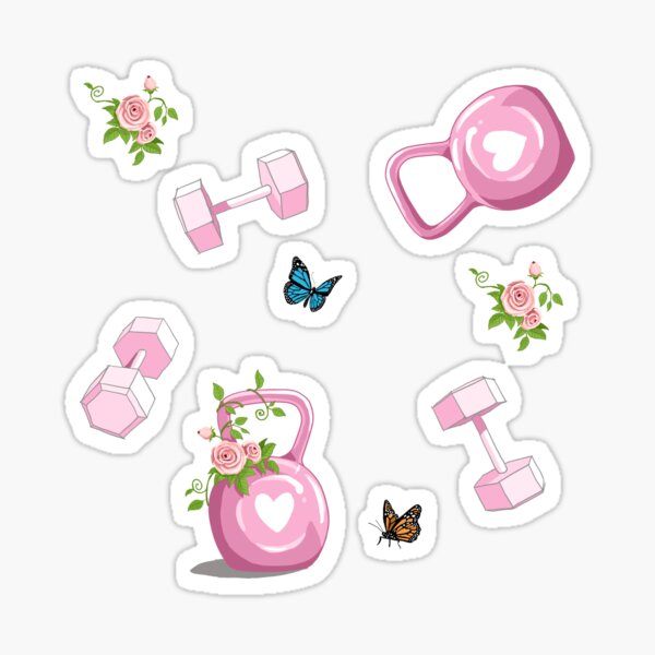 Item preview, Dumbbells and Butterflies Pattern designed and sold by TanjaKosta.