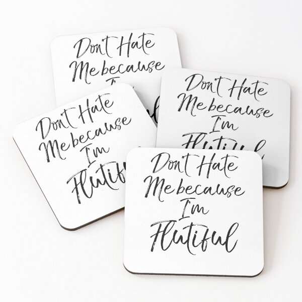 Item preview, Don't Hate Me Because I'm Flutiful Flute Pun Funny Marching Band Quote designed and sold by TNDesignStudio.
