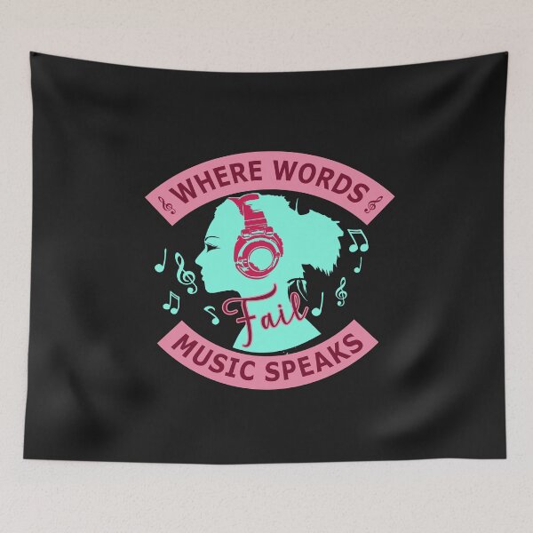 Item preview, Where Words Fail Music Speaks Love Tshirt Design designed and sold by gideonm.