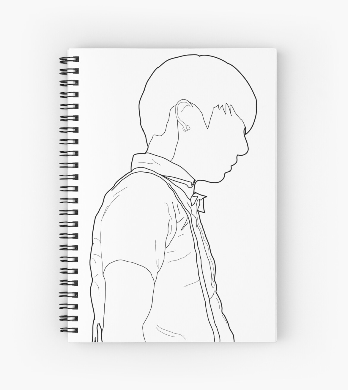 bts jungkook jeongguk line art spiral notebook by
