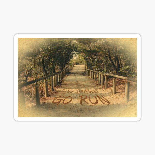 Find Yourself Go Run Motivational Dirt Road Sticker