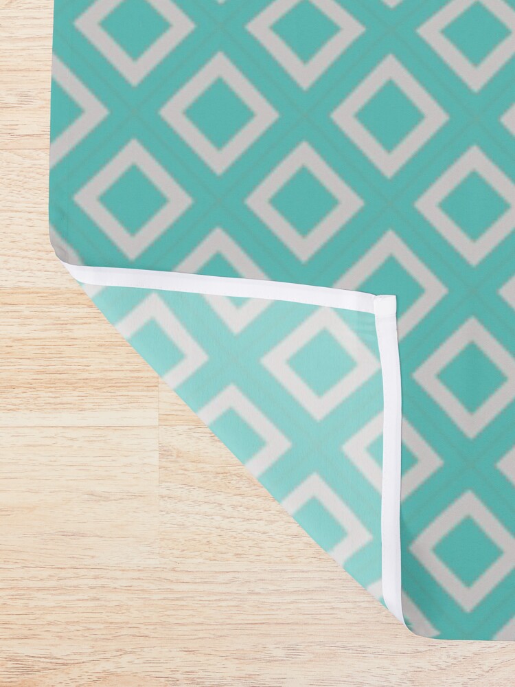 Thumbnail 2 of 5, Shower Curtain, Art Deco Squares - Mint Green designed and sold by NolkDesign.