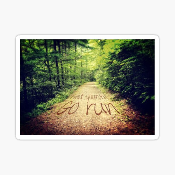 Find Yourself Go Run Motivational Runners Quote Sticker