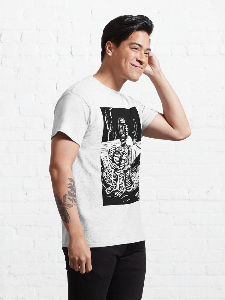 Alternate view of Solitude, Linocut Print Classic T-Shirt