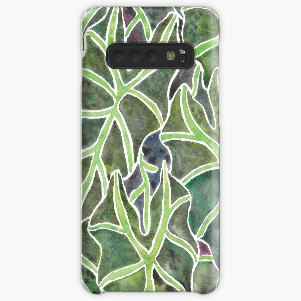 Watercolor Alocasia Leaf Pattern Samsung Galaxy Snap Case