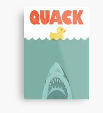 Jaws Rubber Duck 'Quack' Metal Print