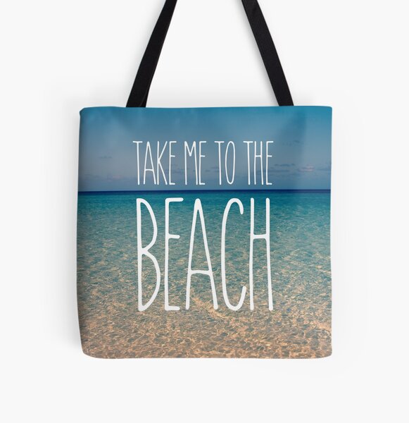 Take Me to the Beach Ocean Summer Blue Sky Sand All Over Print Tote Bag