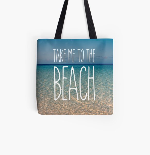 Take Me to the Beach Ocean Summer Blue Sky Sand All Over Print Tote Bag
