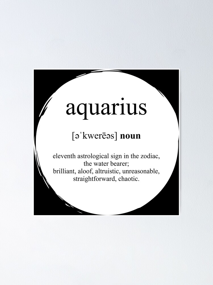 Aquarius Definition Dictionary Collection Poster