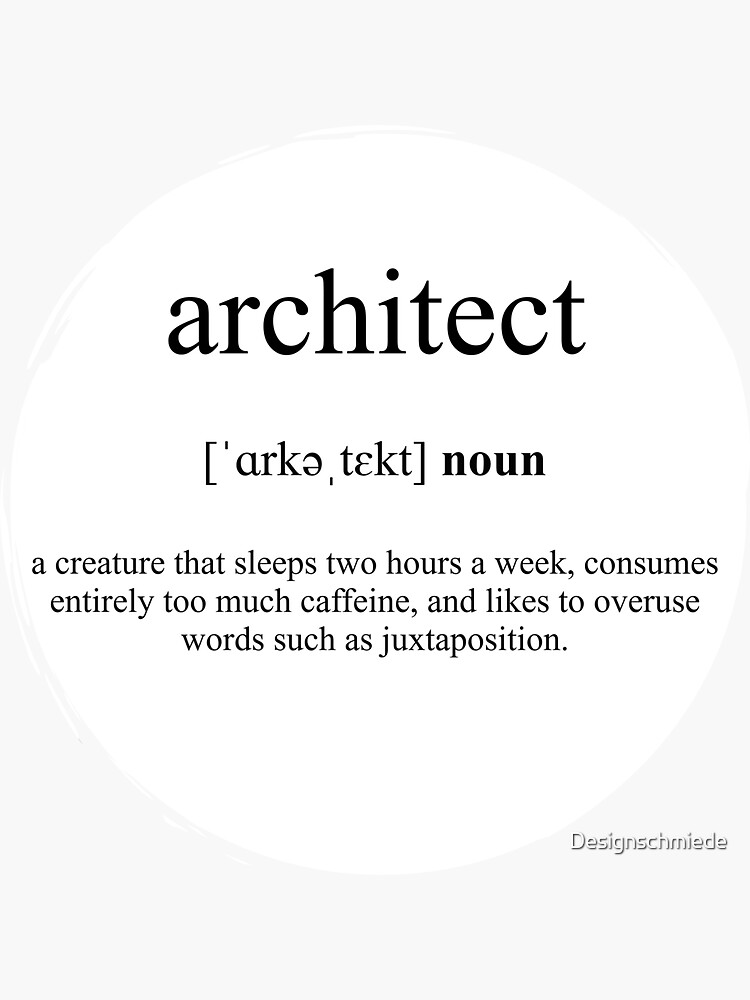 "Architect Definition Dictionary Collection" Sticker by