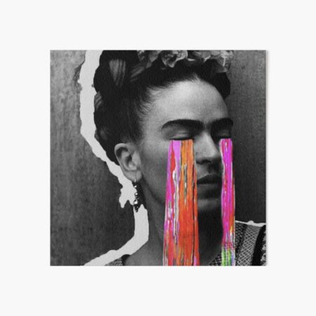 Black And White Frida Kahlo Art Board Print