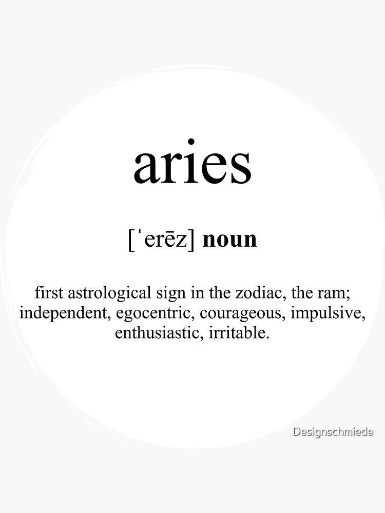 Aries Definition Dictionary Collection Sticker