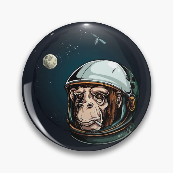Item preview, Space Monkey Astronaut Chimp designed and sold by headpossum.