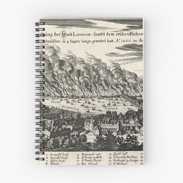 Item preview, Great Fire of London 1666 Engraving designed and sold by AntiqueImages.