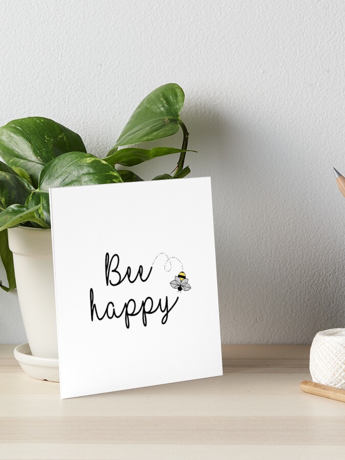 Bee Happy, Bumble Bee, Bee Lover, Bumble Bee Gift Art Print by JMG Outdoors