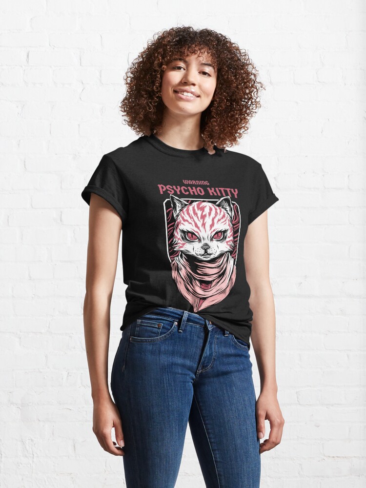 Alternate view of WARNING - Psycho Kitty Classic T-Shirt