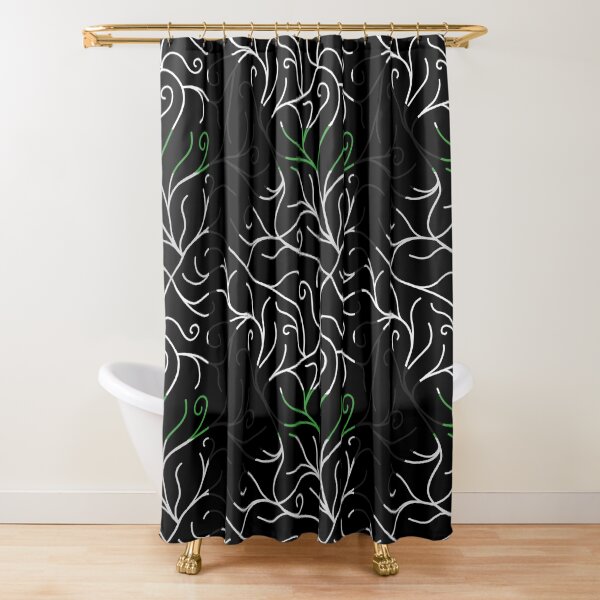 Black Velvet, Demiromantic Flag Vines Shower Curtain