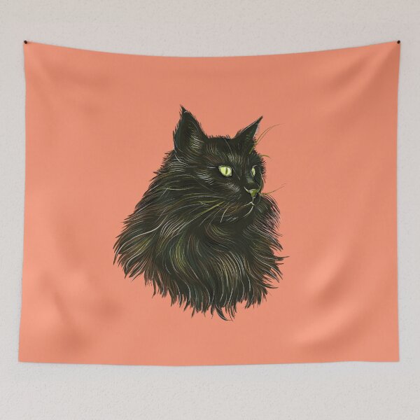 Item preview, Fearless Black Cat Illustration Digital Graphic Art Image GC-077 designed and sold by GraphicCharms.