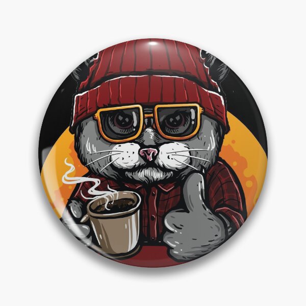 Item preview, It`s Coffee time, cat in hat drinking hot coffee designed and sold by coffeeapparel.