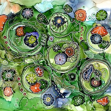 Artwork thumbnail, Doodled Green Bubbles by marge080808