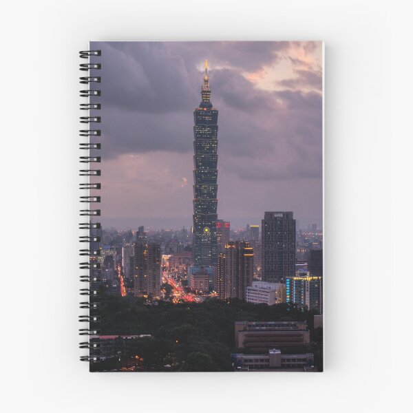 Item preview, Taipei skyline during sunset on a cloudy day view form Elephant Mountain  designed and sold by michieldros.