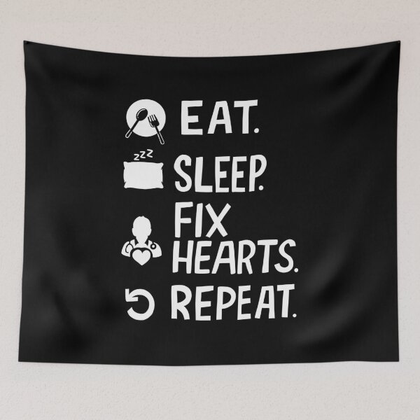 Item preview, Eat Sleep Fix Hearts Repeat Surgeon Cardiologist designed and sold by haselshirt.