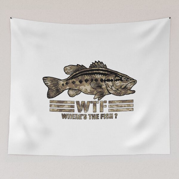 Item preview, Funny Bass Fishing Camo WTF Where's The Fish product designed and sold by jakehughes2015.