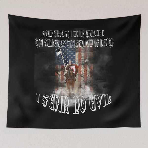 Item preview, Templar US Flag Cross Medieval Warrior Sword Knights Templar I Fear No Evil designed and sold by TopTeeShop.