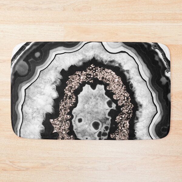 Item preview, Gray Black White Agate with Rose Gold Glam #3 (Photo of Glitter Only - Not Reflective) designed and sold by Anita's & Bella's Art.