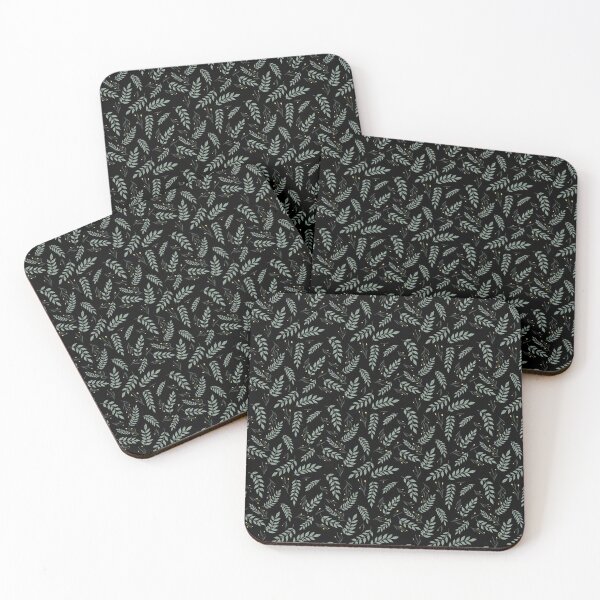 Item preview, Copy of Sage green  plants and yellow flowers black background designed and sold by ahanks.