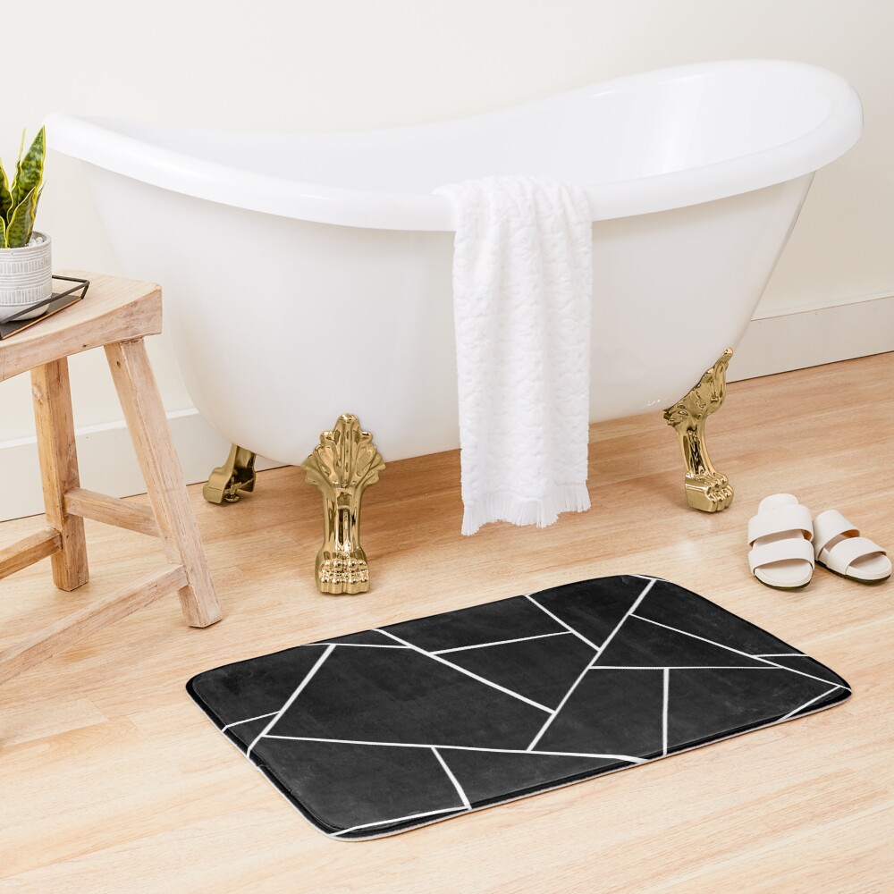 Black White Geometric Glam #2 #geo #decor #art Bath Mat