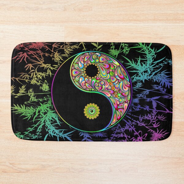 Item preview, Yin Yang Bamboo Psychedelic Rainbow Colors designed and sold by BluedarkArt.