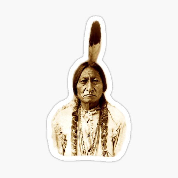 Sitting Bull. Chief, Battle, Little Bighorn, Hunkpapa, Lakota, Indian, Holy man. Sticker